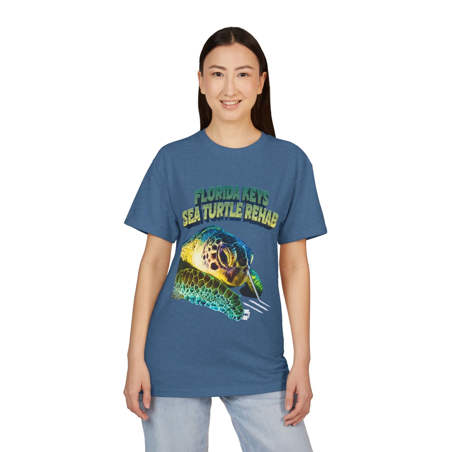 Florida Keys Sea Turtle Rehab Unisex Sueded T-Shirt, Eco-Friendly Tee, Animal Lover Gift, Wildlife Conservation Shirt, Beach Vibes Top