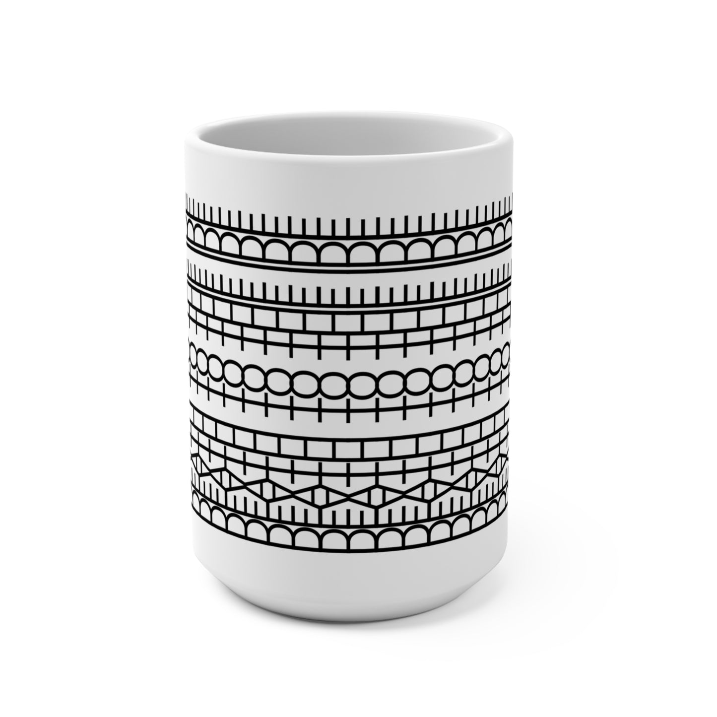Stitches Mug (USA) / Spoke / Tire Track / Hidden Mesage 15oz Coffee/Tea Mug