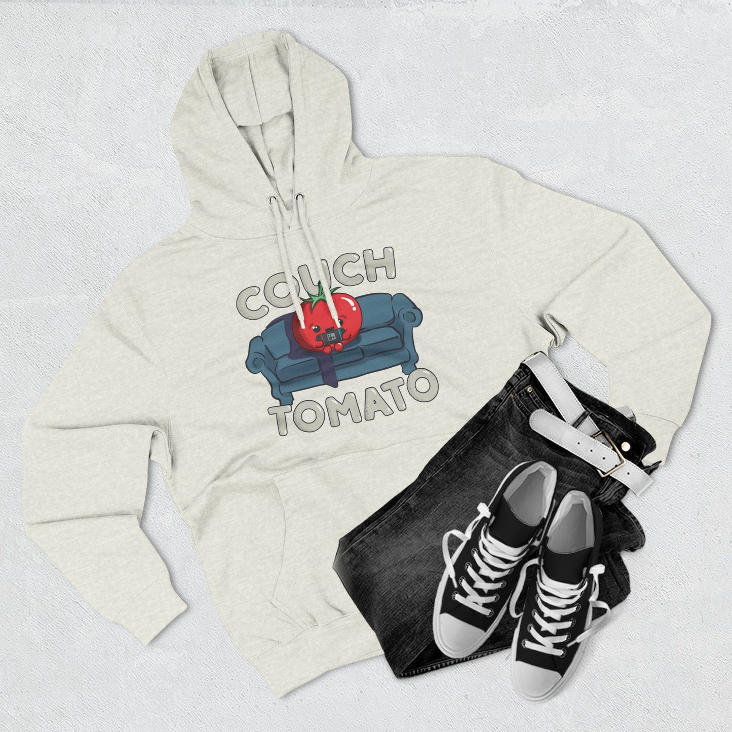 Cozy Couch Tomato 3-Panel Pullover Fleece Hoodie