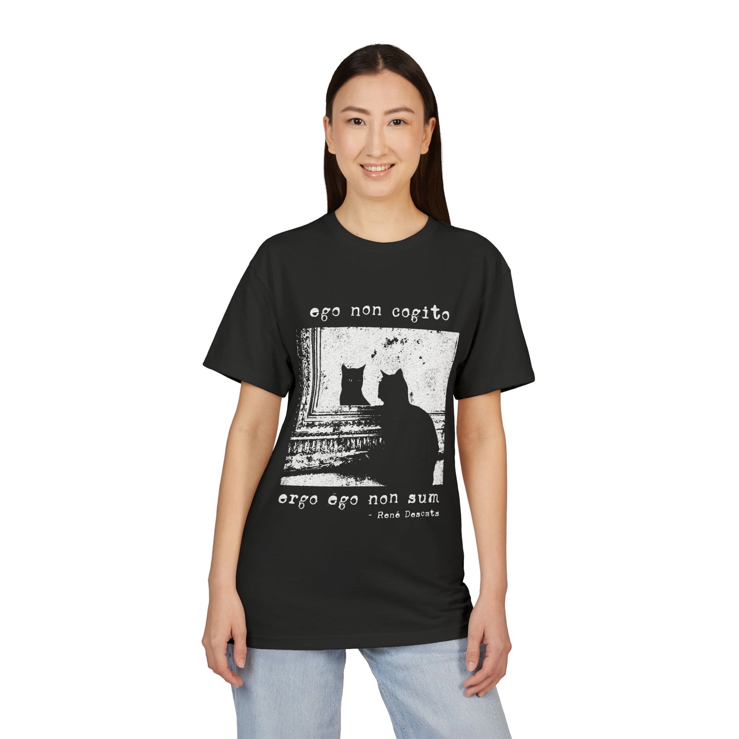 i do not think, therefore i do not am, but in Latin - printed on NextLevel Unisex Sueded T-Shirt