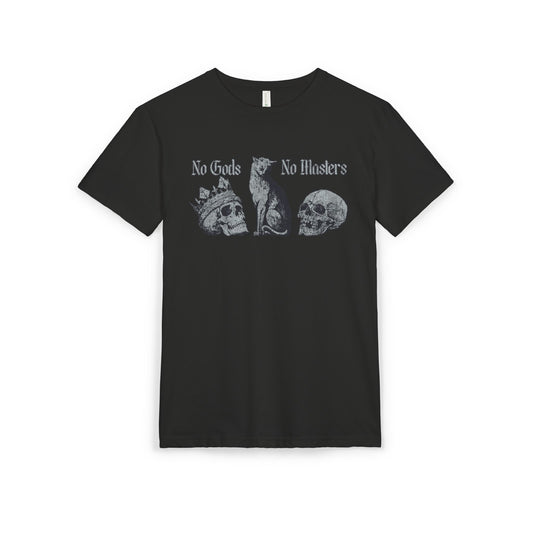 No Gods No Masters, Gothic Graphic T-Shirt - Unisex Tee, Edgy Gift, Casual Wear, Music Festivals, Statement Shirt