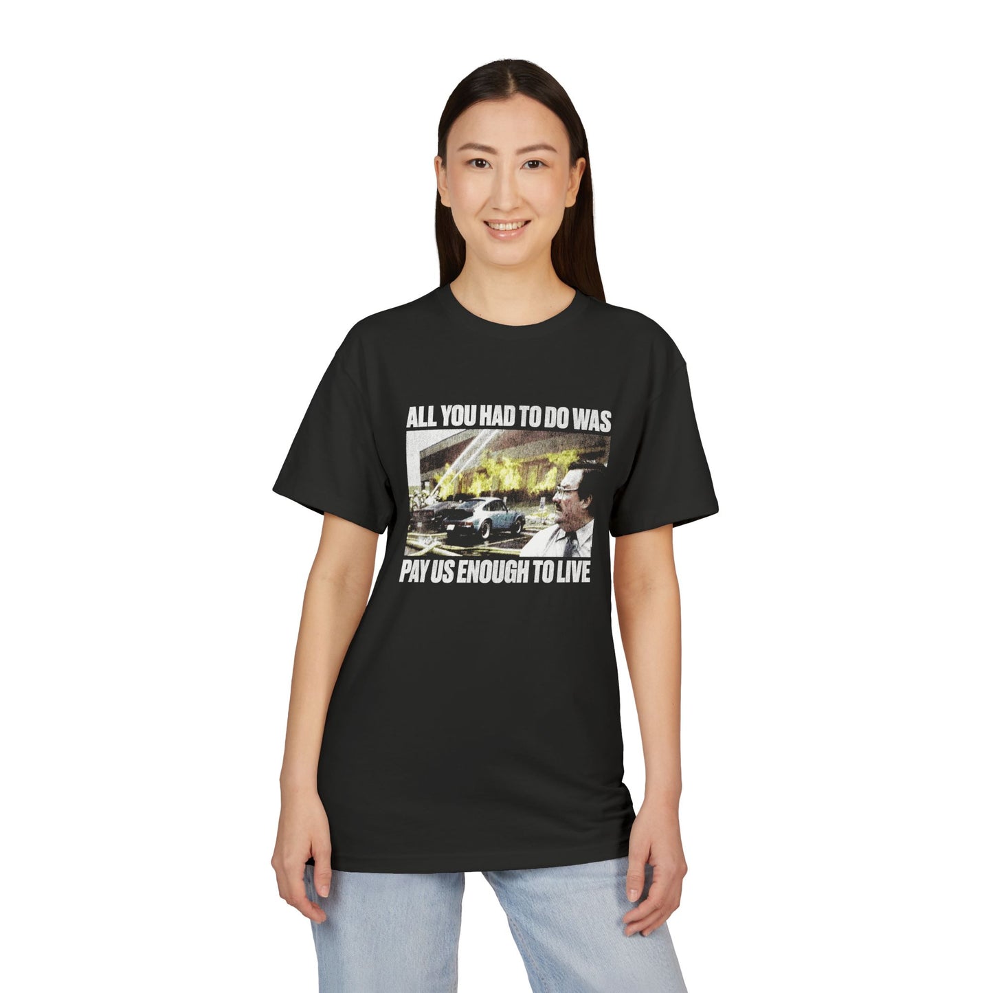Pay Us Enough To Live Milton Funny Office Shirt – Living Wage Tee
