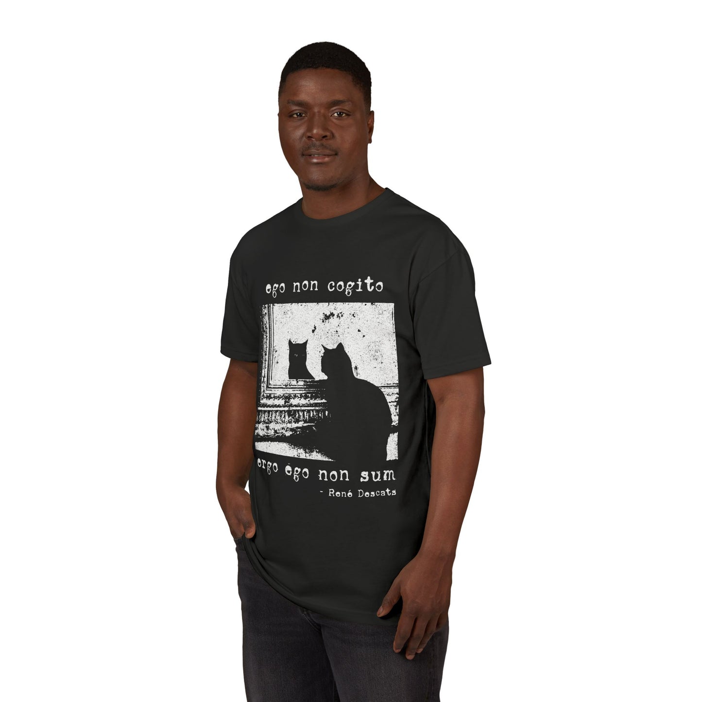 i do not think, therefore i do not am, but in Latin - printed on NextLevel Unisex Sueded T-Shirt