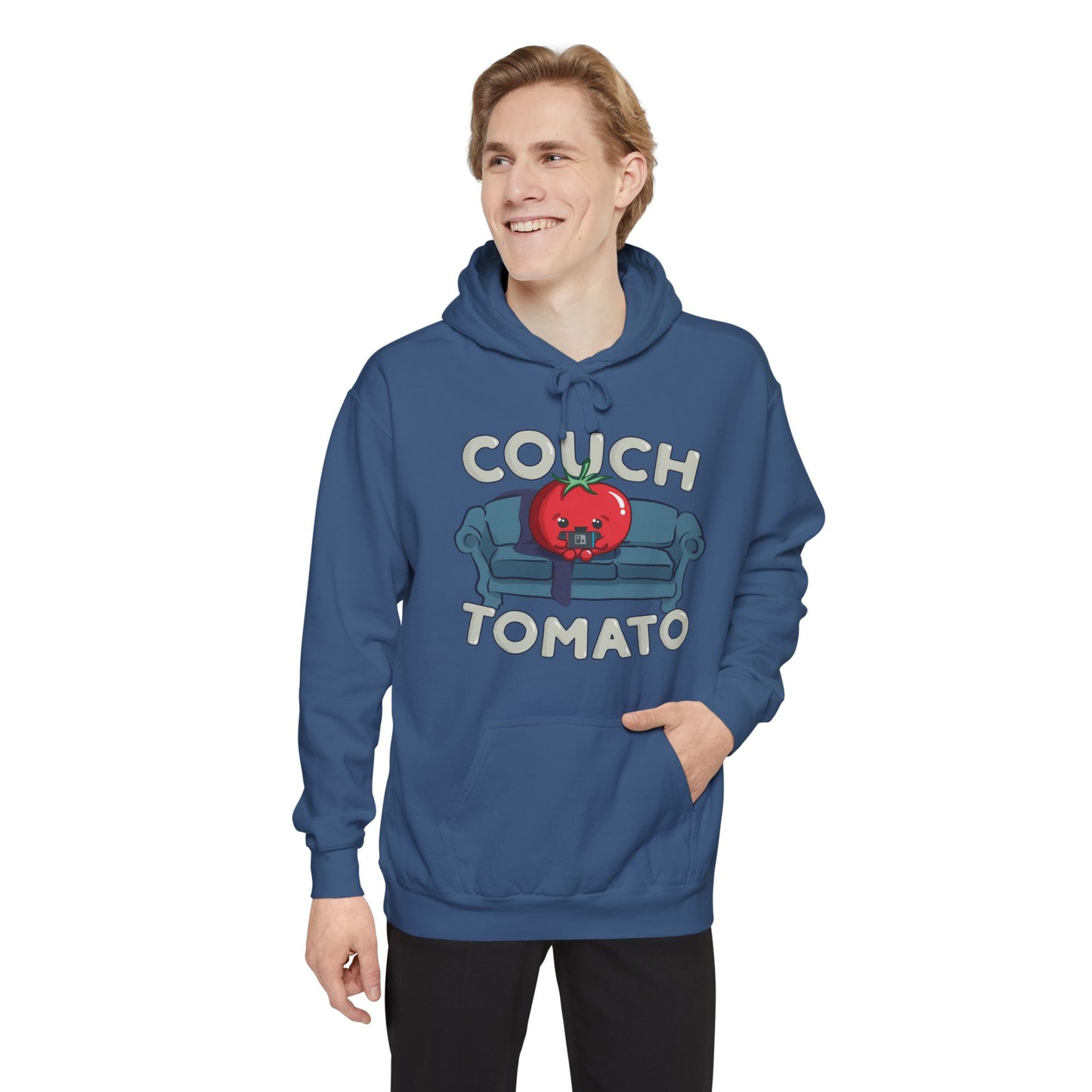 Cozy Couch Tomato Premium Hoodie | Unisex Garment-Dyed Pullover
