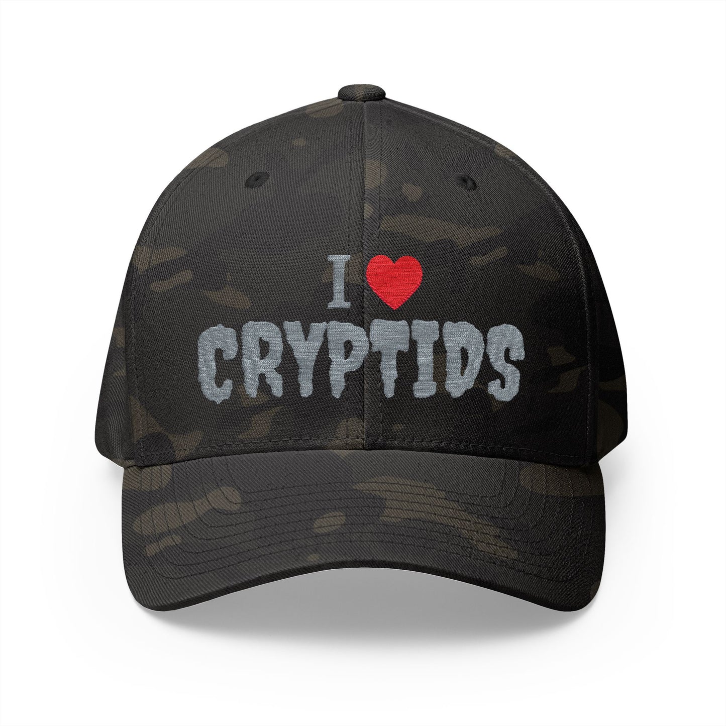 I Heart Cryptids - Closed-Back Structured Cap (Embroidery)
