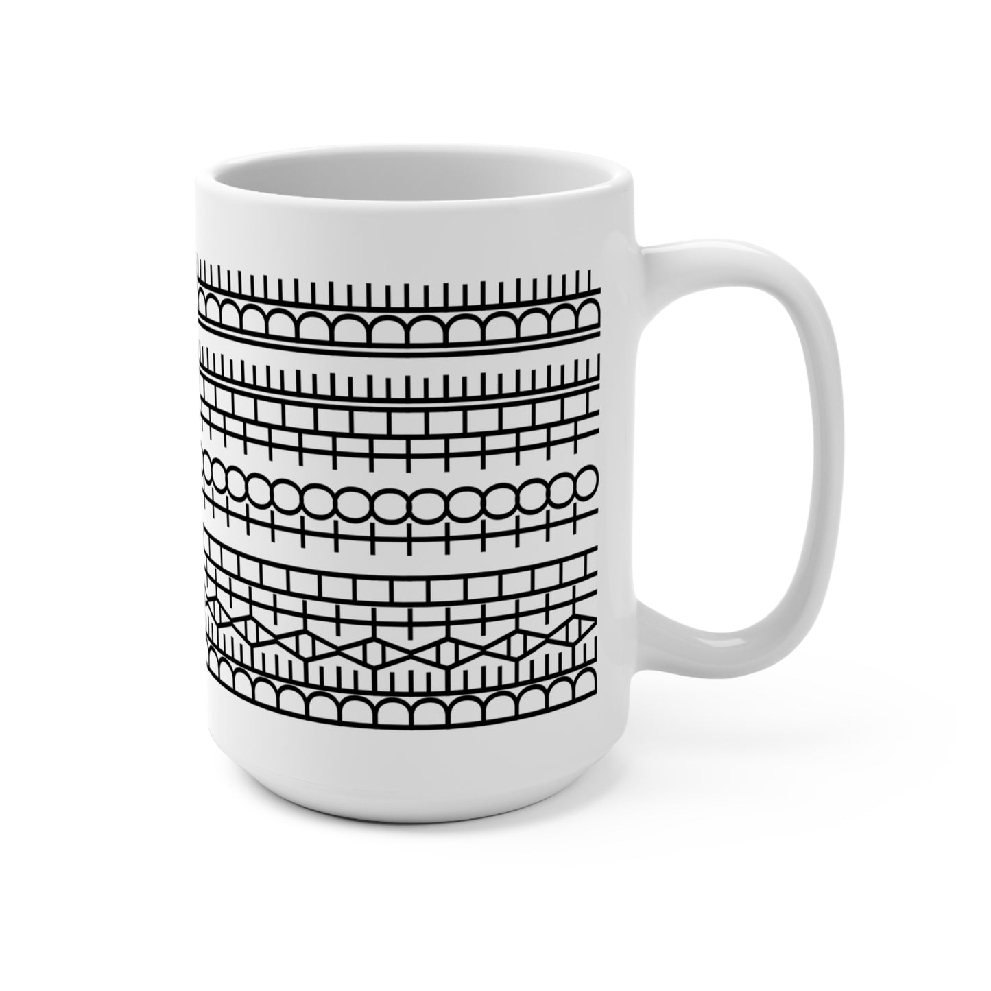 Stitches Mug (USA) / Spoke / Tire Track / Hidden Mesage 15oz Coffee/Tea Mug
