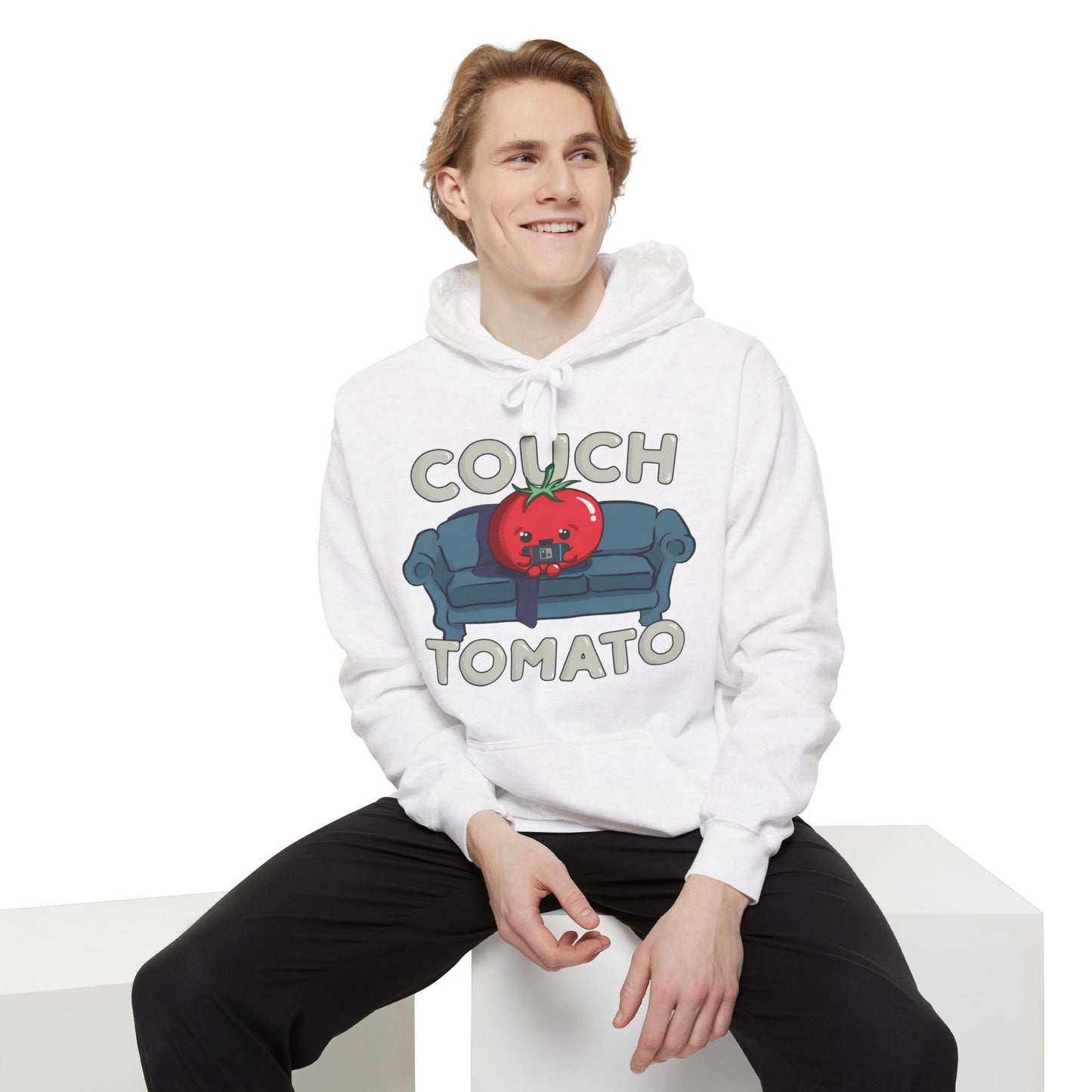 Cozy Couch Tomato Premium Hoodie | Unisex Garment-Dyed Pullover
