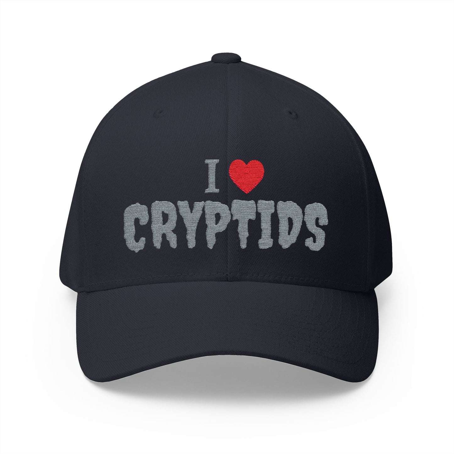 I Heart Cryptids - Closed-Back Structured Cap (Embroidery)
