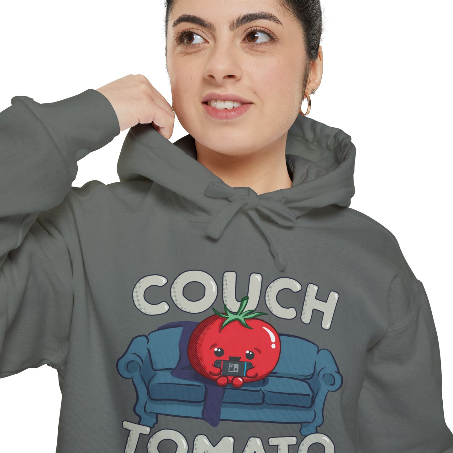 Cozy Couch Tomato Premium Hoodie | Unisex Garment-Dyed Pullover
