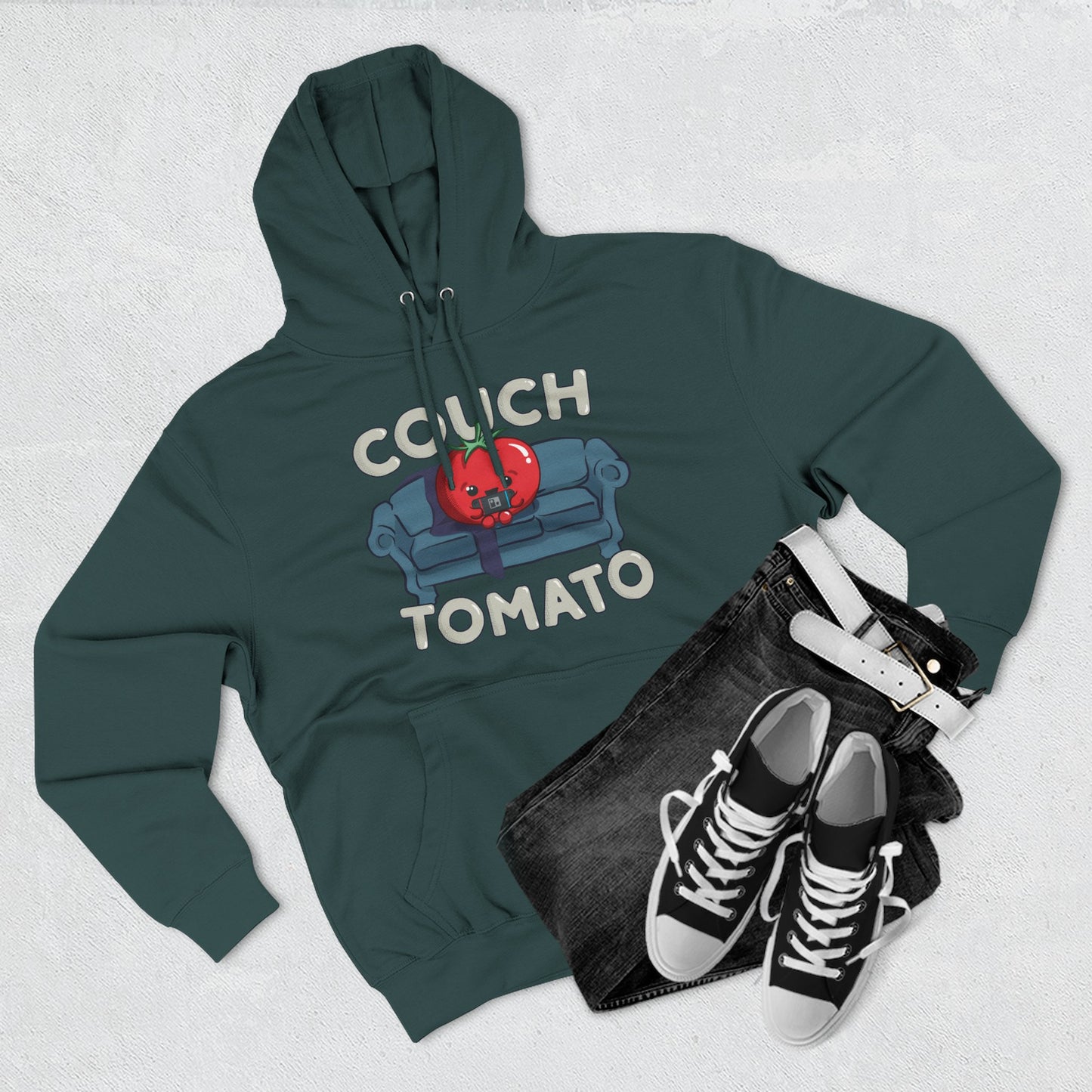 Cozy Couch Tomato 3-Panel Pullover Fleece Hoodie