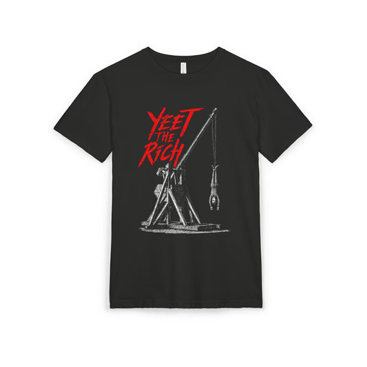 Yeet The Rich Graphic T-Shirt on Unisex Sueded Tee
