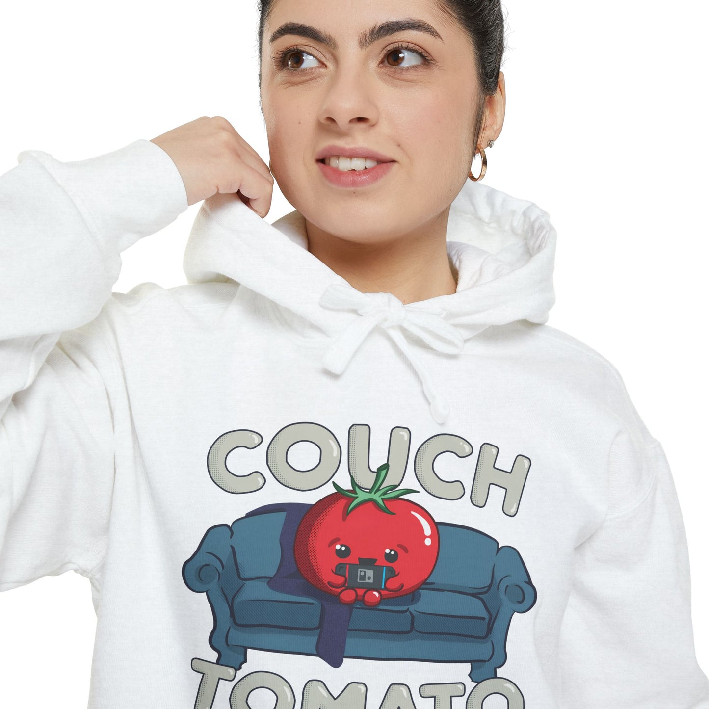 Cozy Couch Tomato Premium Hoodie | Unisex Garment-Dyed Pullover