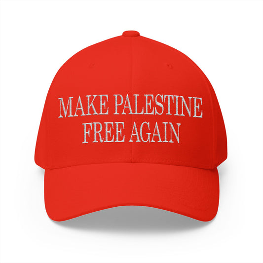 Make Palestine Free Again - Embroidered Fitted Closed-back Cap