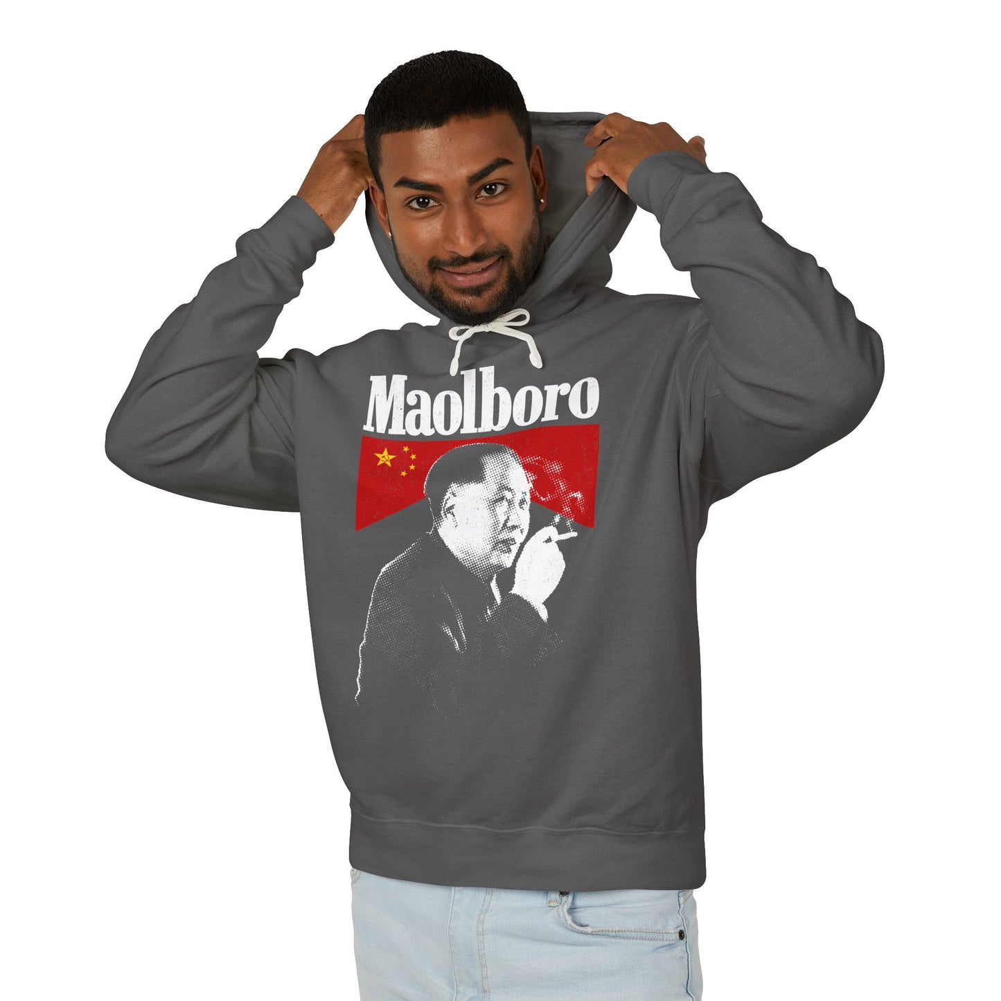 Smoking Mao - ComfortColors Unisex Lightweight Hooded Sweatshirt