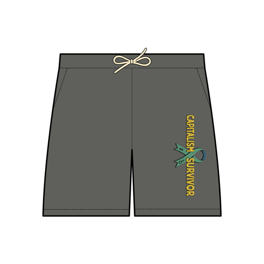 Capitalism Survivor | Casual Fleece Sweat Shorts | Comfort Wear for Summer Adventures, Beach Days