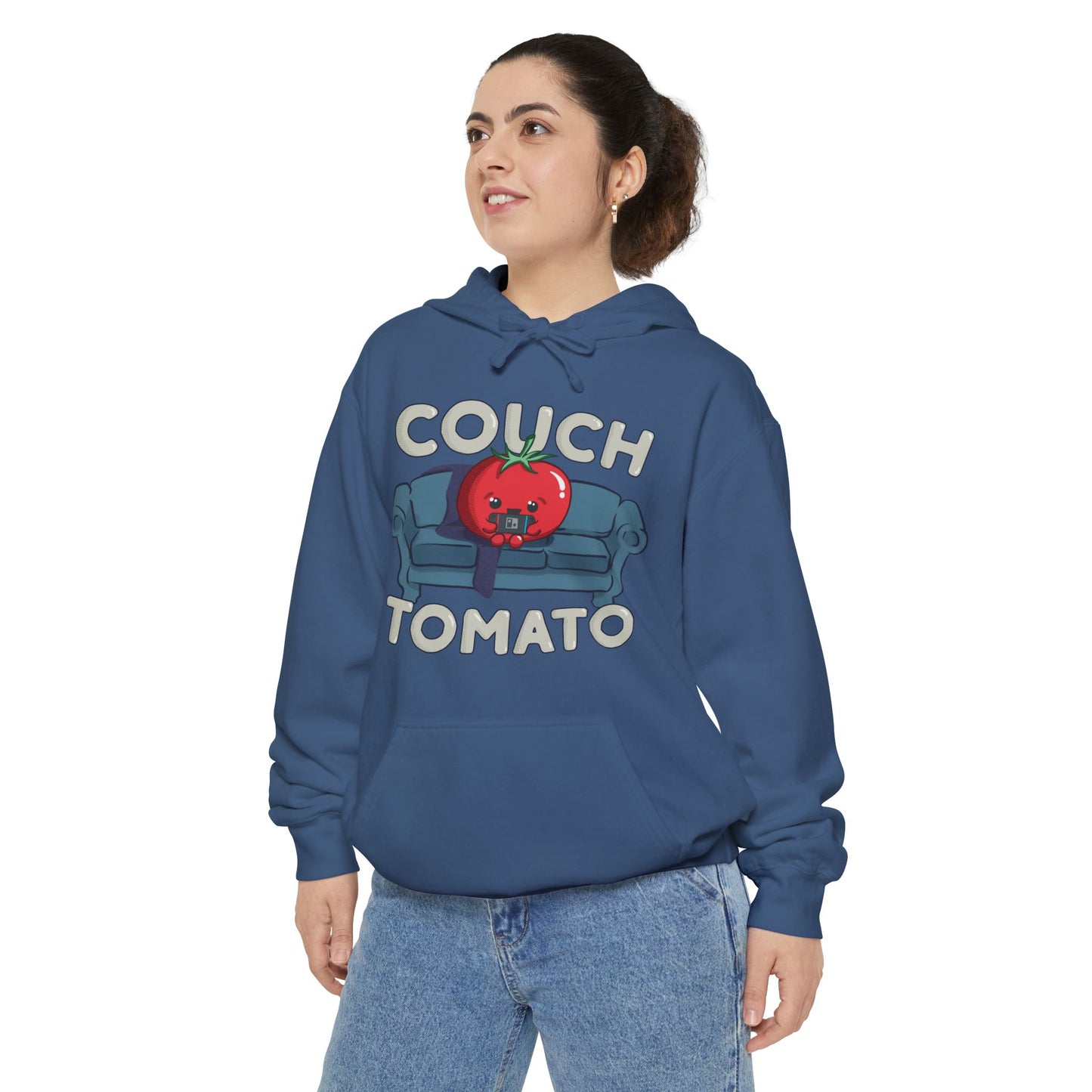 Cozy Couch Tomato Premium Hoodie | Unisex Garment-Dyed Pullover
