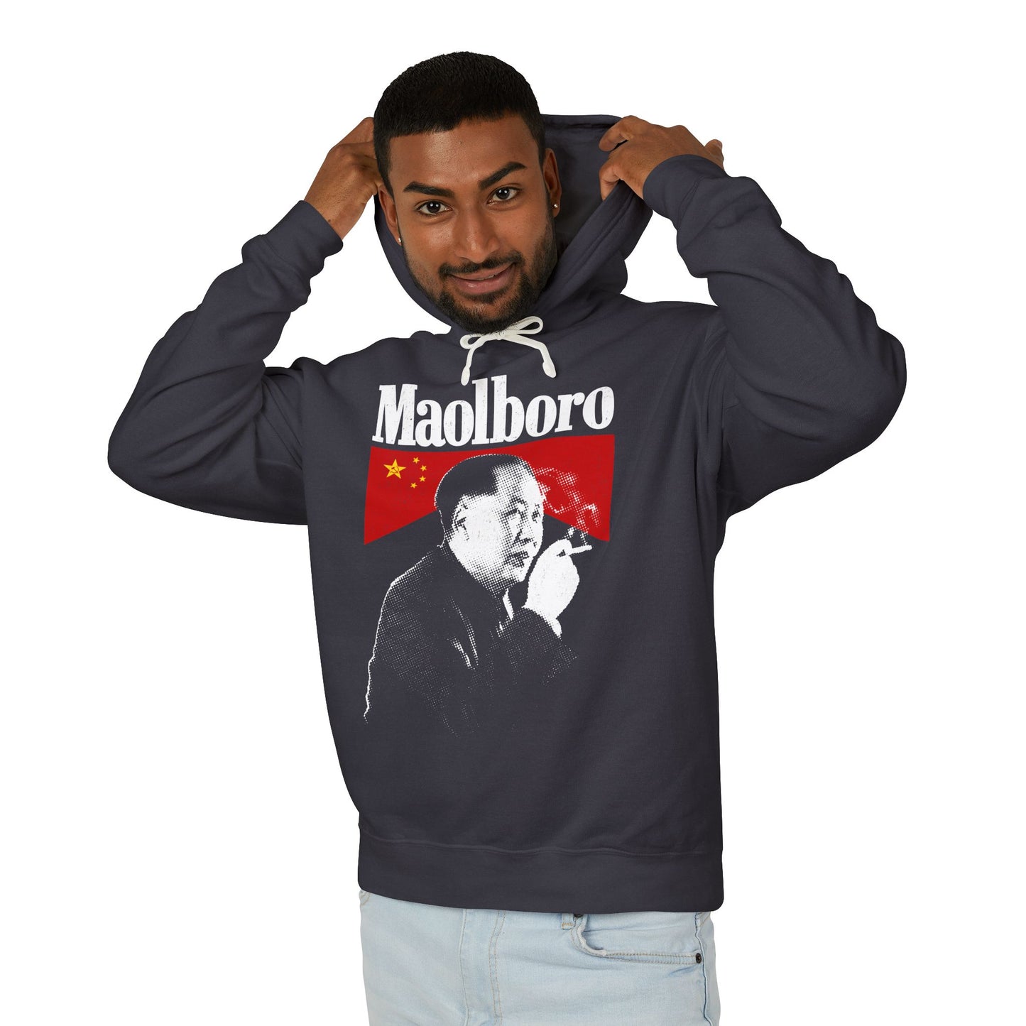 Smoking Mao - ComfortColors Unisex Lightweight Hooded Sweatshirt