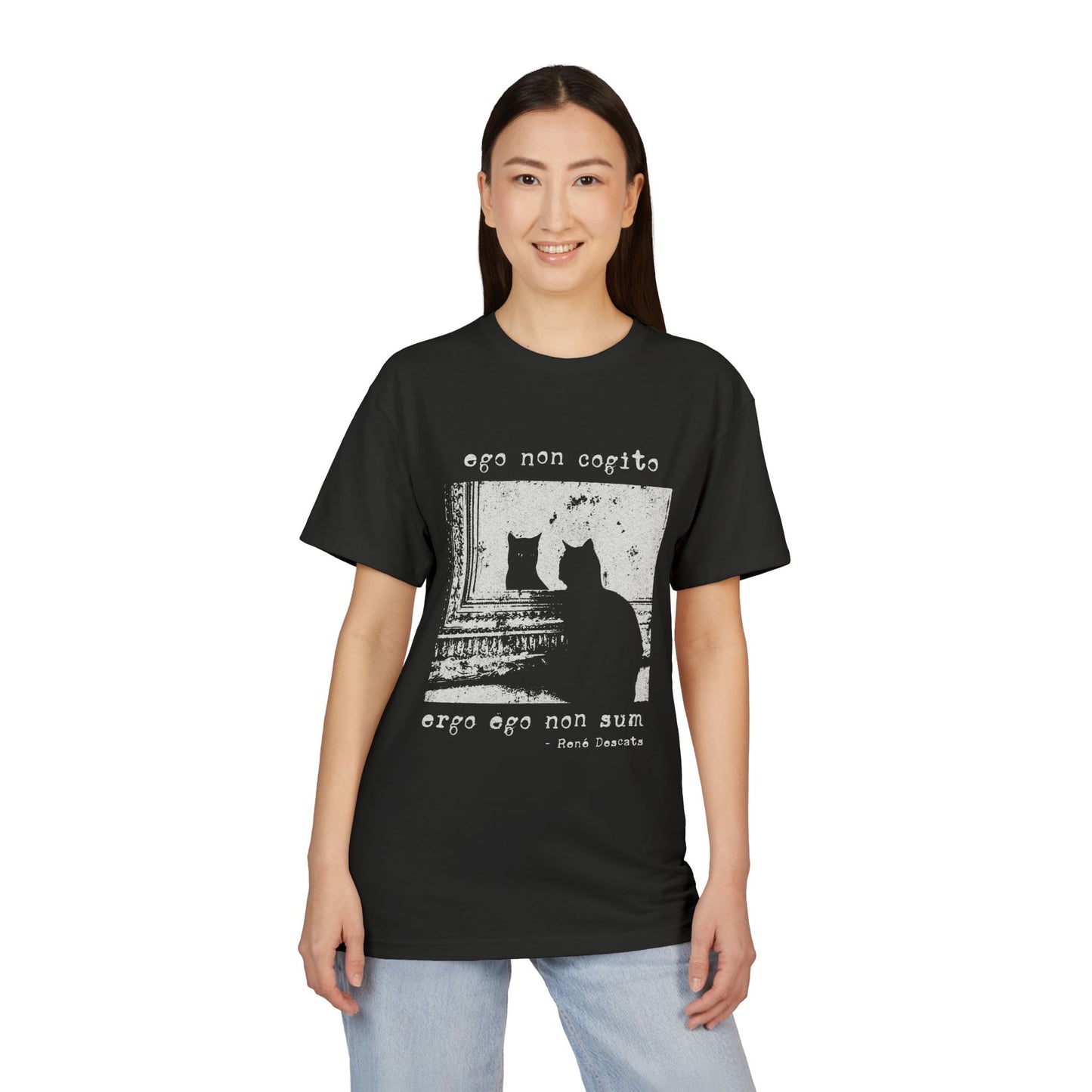 i do not think, therefore i do not am, but in Latin - printed on NextLevel Unisex Sueded T-Shirt